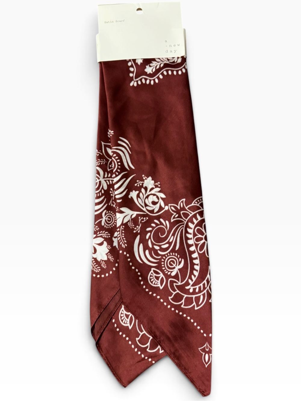 a new day Burgundy Floral Print Scarf